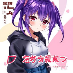 A light novel cover featuring a female vocaloid character with glossy purple hair that shines vibrantly