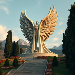 A striking monument inspired by the graceful forms of tulips and wings, symbolizing sacrifice, strength, and heroism