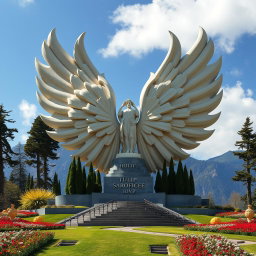 A striking monument inspired by the graceful forms of tulips and wings, symbolizing sacrifice, strength, and heroism