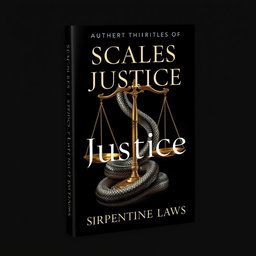 A dramatic book cover design for the legal thriller 'Scales of Justice' by Serpentine Laws