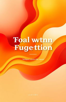 A visually striking cover page design featuring a vibrant abstract background with fluid shapes and gradients in warm colors like orange, yellow, and red