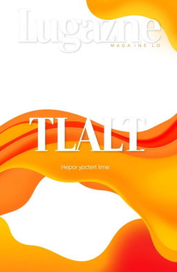A visually striking cover page design featuring a vibrant abstract background with fluid shapes and gradients in warm colors like orange, yellow, and red