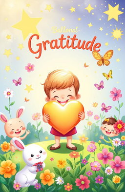 A whimsical illustration depicting the concept of gratitude for children
