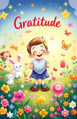 A whimsical illustration depicting the concept of gratitude for children