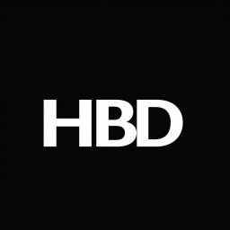 A modern and sleek logo featuring the letters 'H B D' prominently displayed in a stylish font