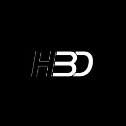 A modern and sleek logo featuring the letters 'H B D' prominently displayed in a stylish font