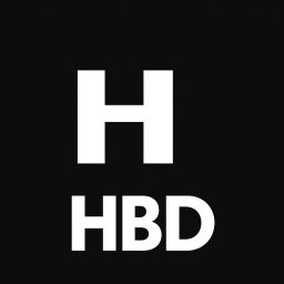 A modern and sleek logo featuring the letters 'H B D' prominently displayed in a stylish font