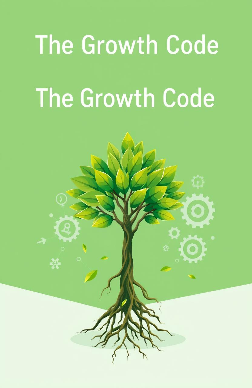 An illustrative cover design for a self-help book titled 'The Growth Code'