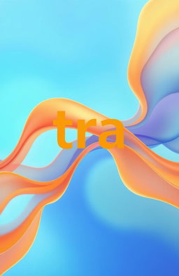 An abstract representation of the concept of 'tra', featuring fluid shapes and lines flowing seamlessly together, creating a sense of movement and continuity