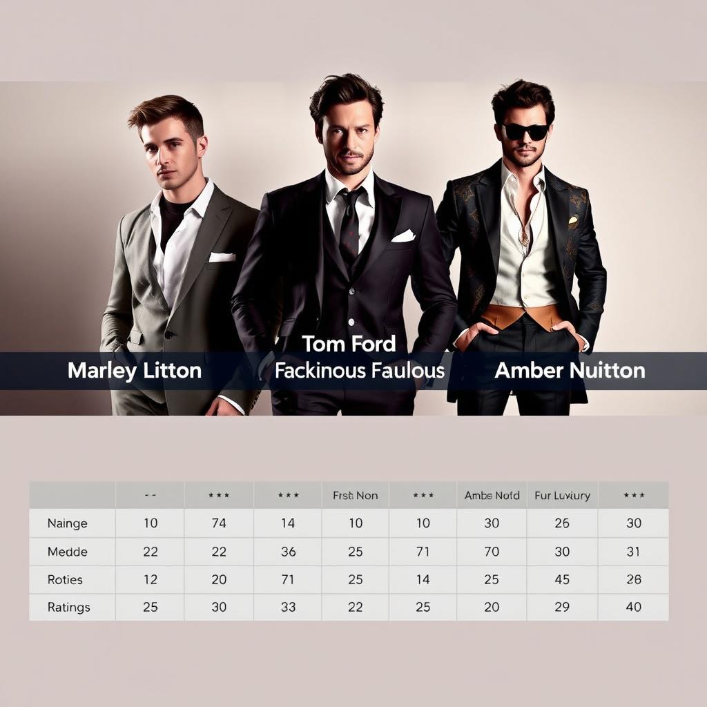 A sophisticated image featuring three distinct men, each representing a different luxury fragrance