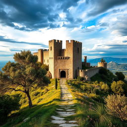 A stunning view of Sis Castle, also known as Kilikya, showcasing its ancient stone architecture against a dramatic sky