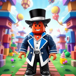 A vibrant and playful fan art depiction of a Roblox avatar featuring a bacon character