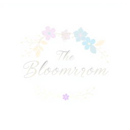 A beautiful and elegant logo for a flower shop called 'The Bloomroom