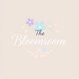 A beautiful and elegant logo for a flower shop called 'The Bloomroom