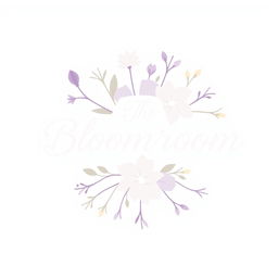 A beautiful and elegant logo for a flower shop called 'The Bloomroom