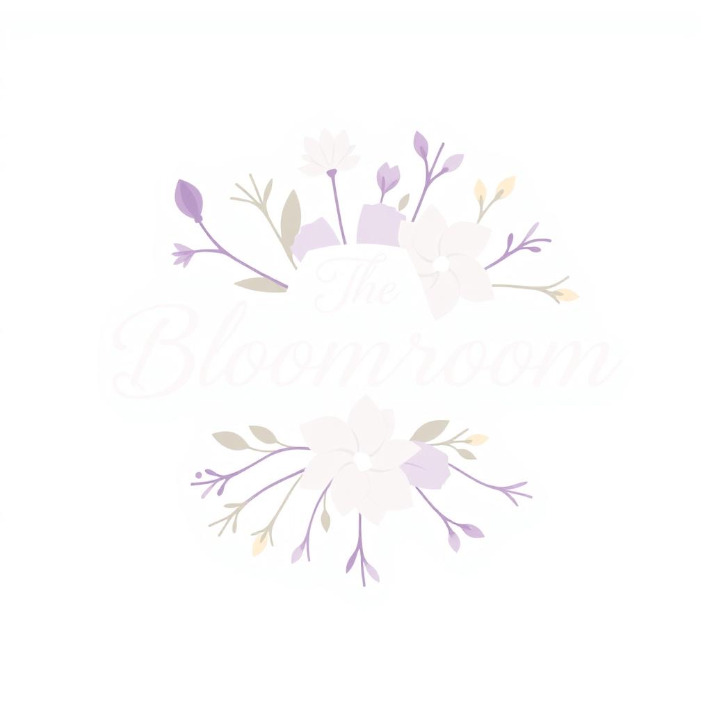 A beautiful and elegant logo for a flower shop called 'The Bloomroom
