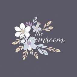 A beautiful and elegant logo for a flower shop called 'The Bloomroom