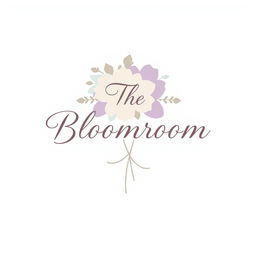 A beautiful and elegant logo design for a flower shop called 'The Bloomroom'