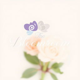A beautiful and elegant logo design for a flower shop called 'The Bloomroom'