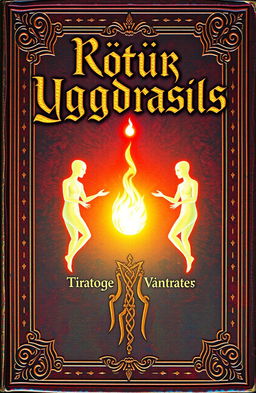 An ancient fantasy book cover, adorned with vibrant colors