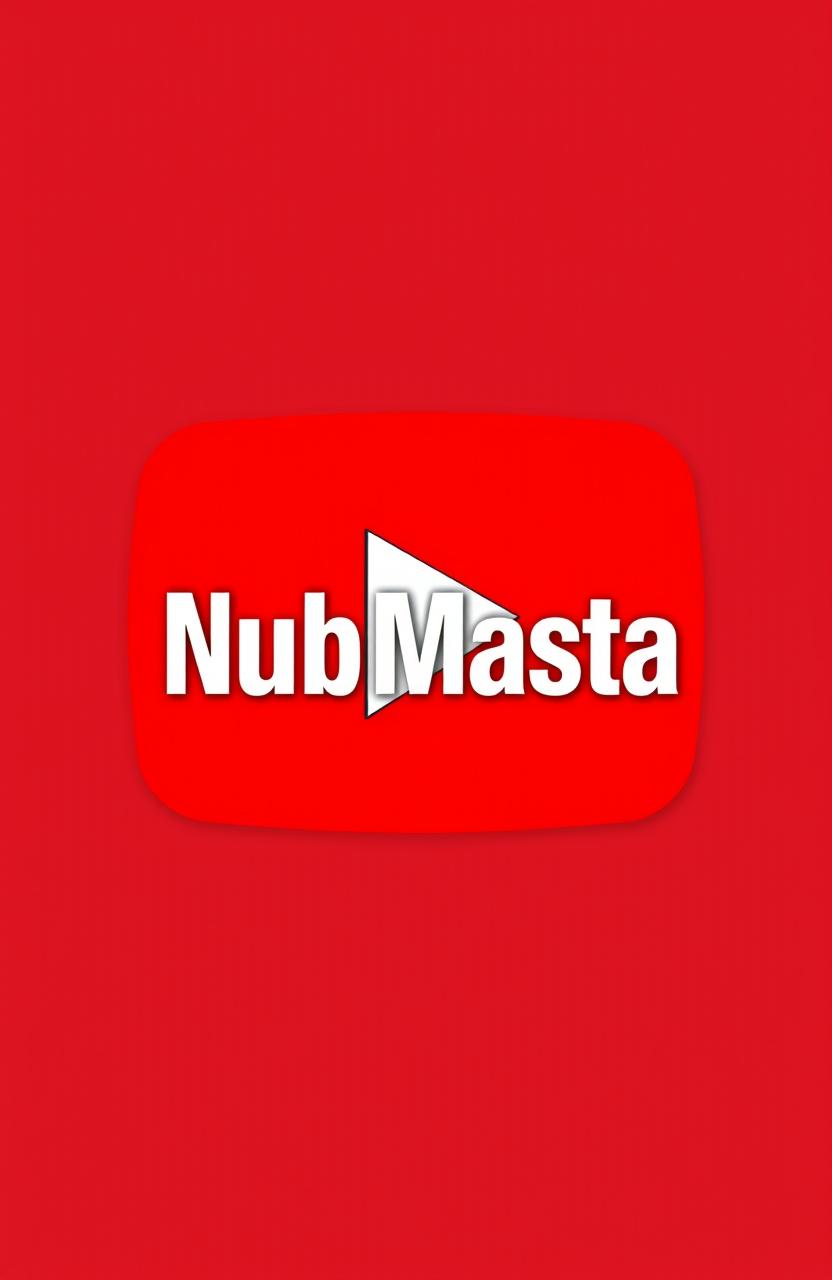 A stylized YouTube icon featuring the name "NubMasta" in bold, modern typography