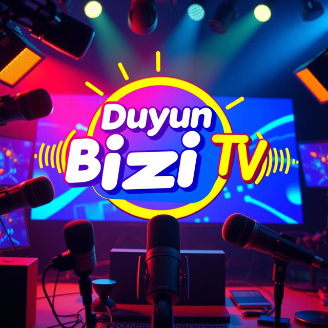 A vibrant and engaging promotional video scene for a YouTube channel named 'Duyun Bizi TV'