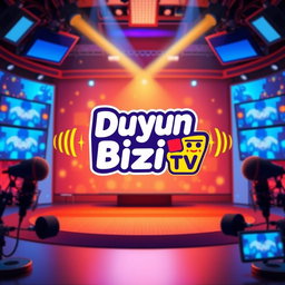A vibrant and engaging promotional video scene for a YouTube channel named 'Duyun Bizi TV'