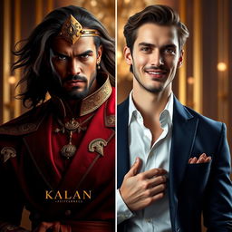 A dynamic visual representation of two human figures, each personifying the distinctive qualities of their respective luxury perfumes