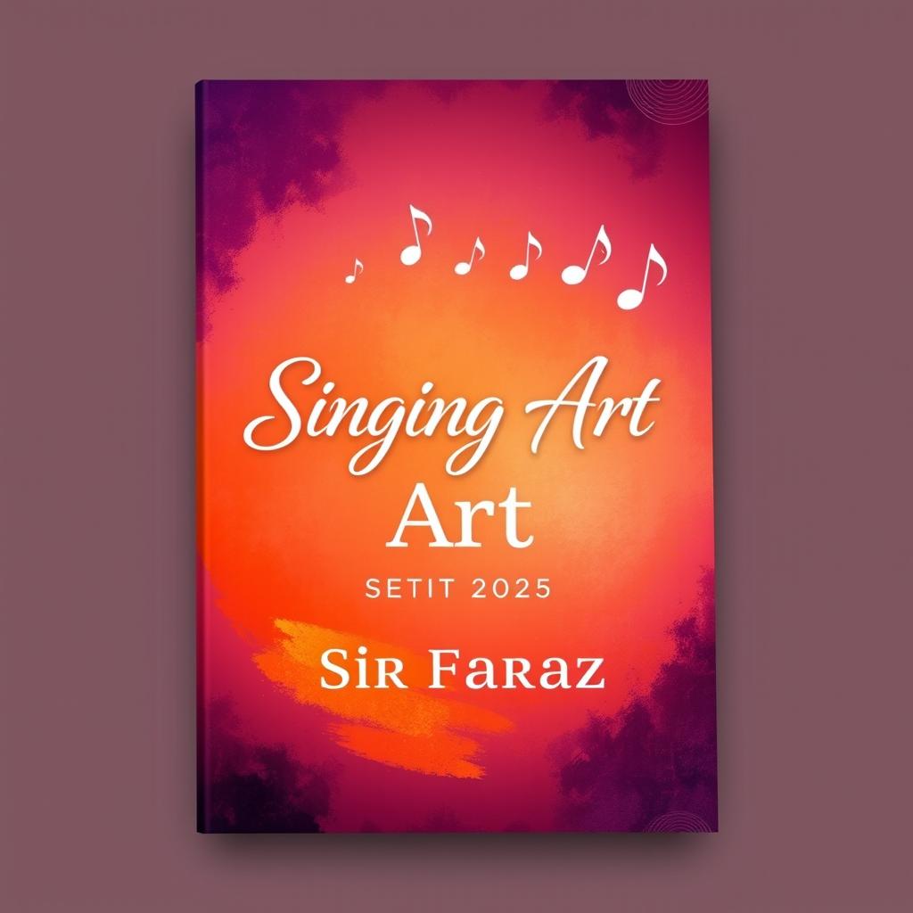 A captivating book cover design for the title "Singing Art" by Sir Faraz, set for 2025