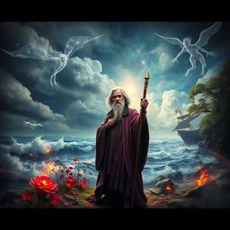 A visually evocative scene inspired by Shakespeare's play, The Tempest