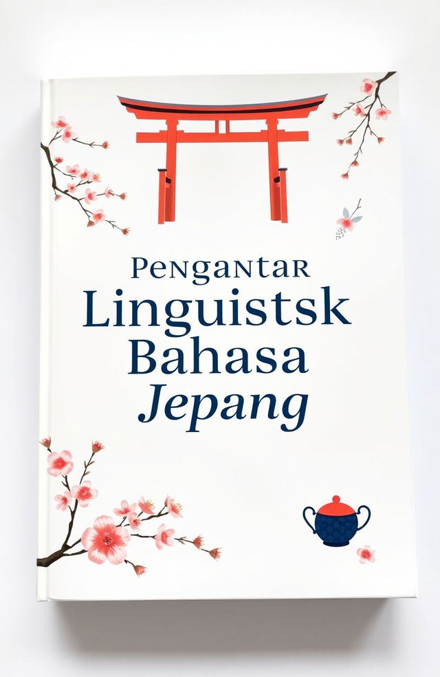 A minimalist book cover design for the title 'Pengantar Linguistik Bahasa Jepang'