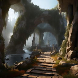 Transition into a visually stunning and entirely new location, still carrying the atmosphere of the fantasy D&D world.