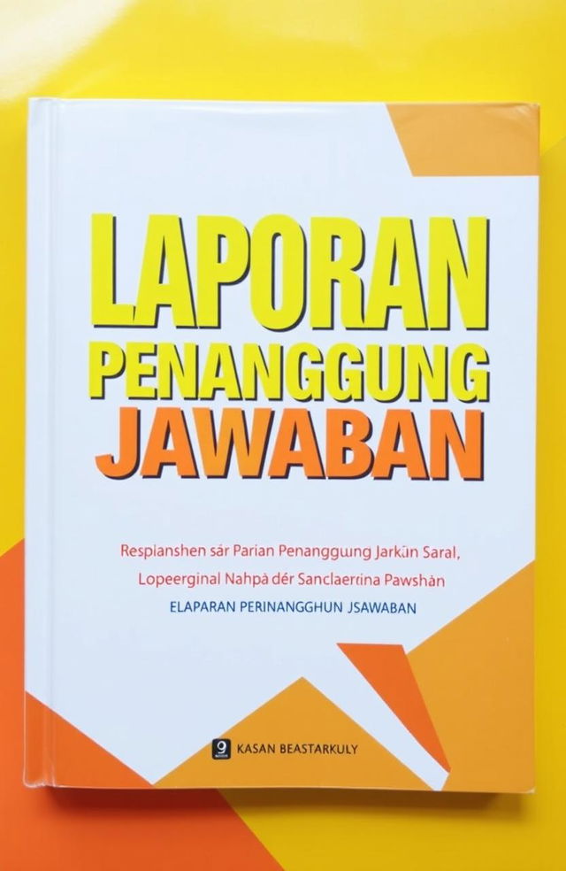 A book cover for the title 'Laporan Penanggung Jawaban' featuring a bold and modern design