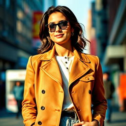 A stylish individual wearing a classic jacket, exuding confidence and fashion sense