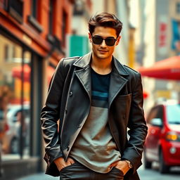 A stylish individual wearing a classic jacket, exuding confidence and fashion sense