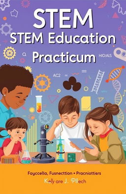A vibrant and engaging book cover for a STEM education practicum