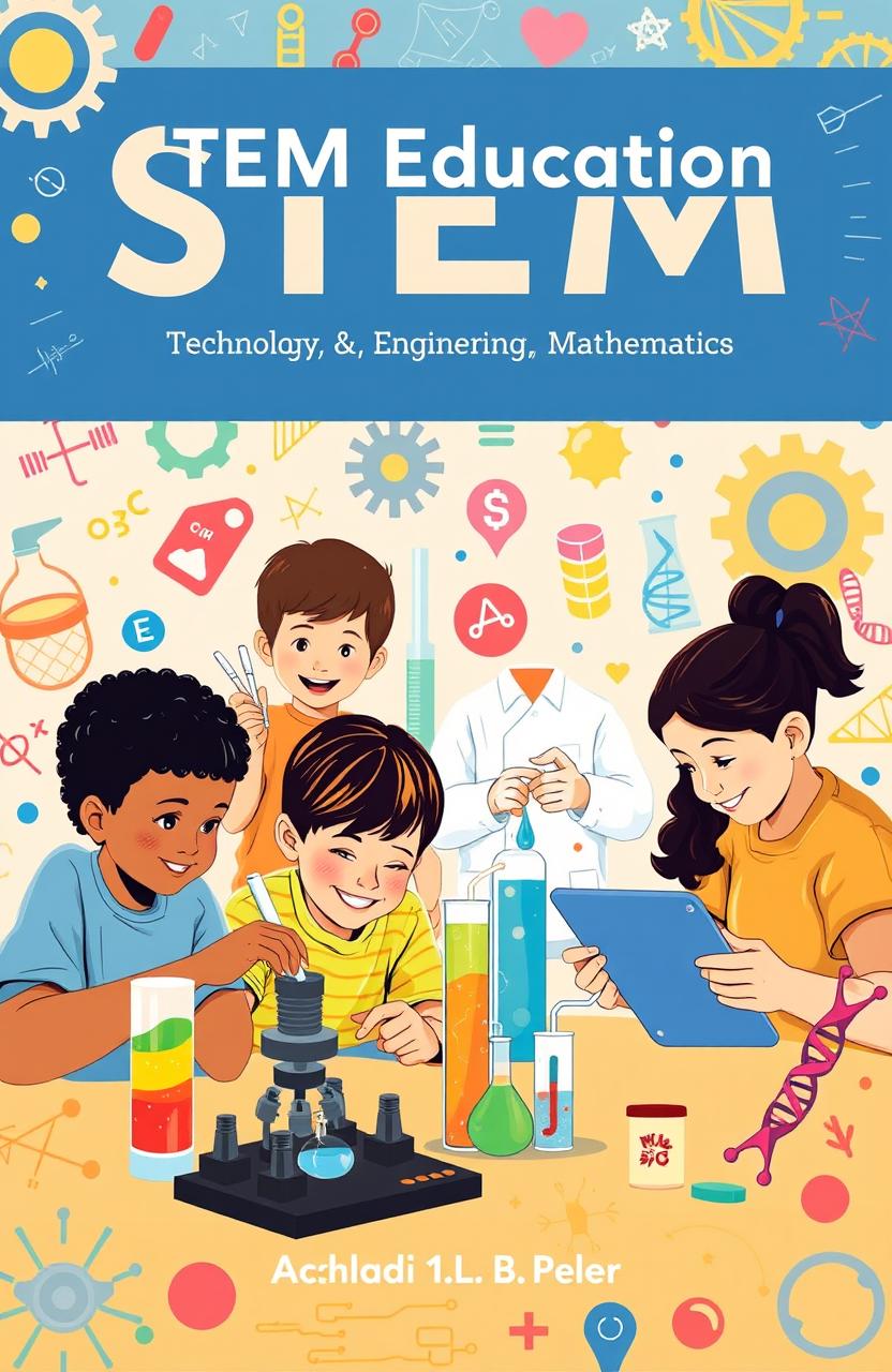 A vibrant and engaging book cover for a STEM education practicum