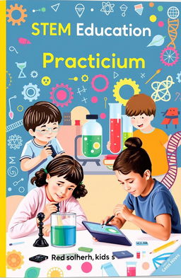 A vibrant and engaging book cover for a STEM education practicum