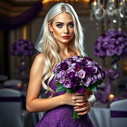 A portrait of a young woman serving as a bridesmaid in a mafia wedding