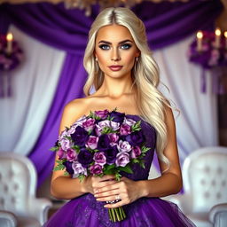 A portrait of a young woman serving as a bridesmaid in a mafia wedding