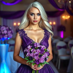 A portrait of a young woman serving as a bridesmaid in a mafia wedding
