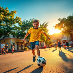 On a hot summer day in Rosario, a small city in Argentina, a boy named Lionel is joyfully dribbling a soccer ball in the streets
