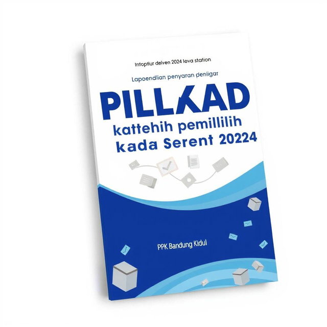 A book cover design in A4 size for the title "Laporan penyusunan daftar pemilih Pilkada Serentak 2024"