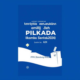 A book cover design in A4 size for the title "Laporan penyusunan daftar pemilih Pilkada Serentak 2024"