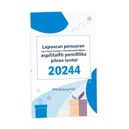 A book cover design in A4 size for the title "Laporan penyusunan daftar pemilih Pilkada Serentak 2024"