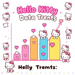 A cute and whimsical Hello Kitty-themed chart, featuring the iconic Hello Kitty character in various poses around the edges