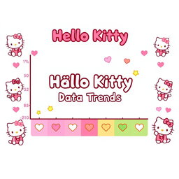 A cute and whimsical Hello Kitty-themed chart, featuring the iconic Hello Kitty character in various poses around the edges