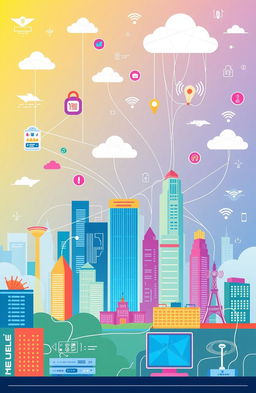 An informative and engaging illustration depicting various aspects of computer networking