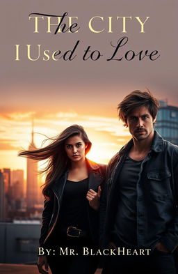 A captivating book cover featuring a romantic scene set in an urban environment