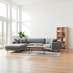 A modern living room featuring minimalist furniture design